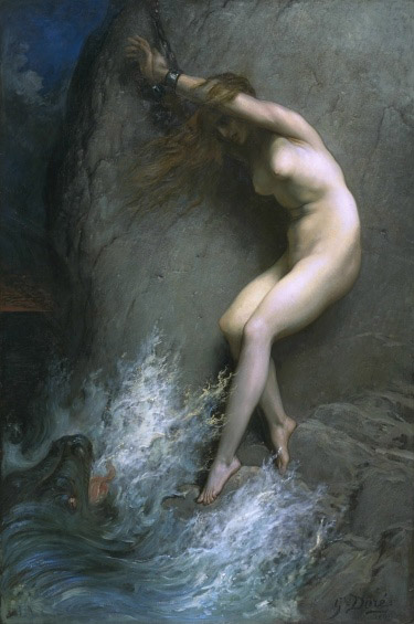 Andromeda encadenada, por Gustave Doré